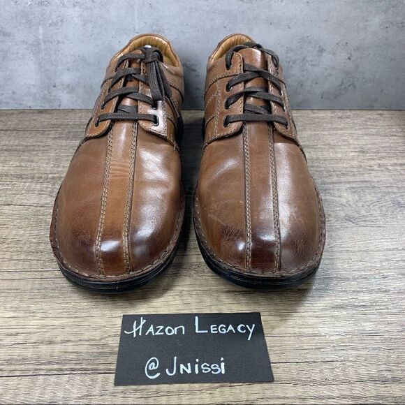 Clarks‎ Collection~Men\'s~Brown Leather Soft Cushion Oxford Shoes~Size 10.5 W main image 5